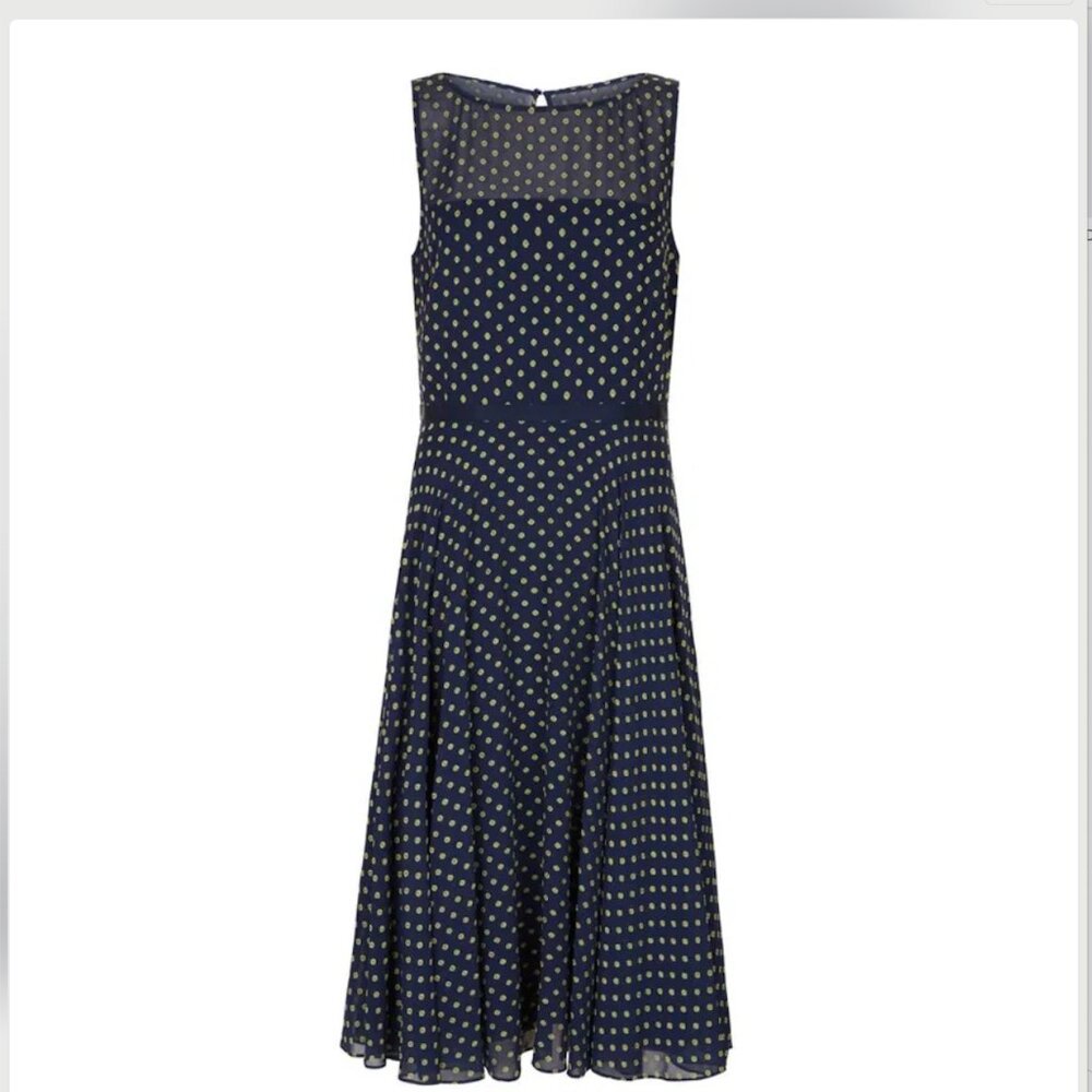 Hobbs Della Midi in Navy Lemon Size 2